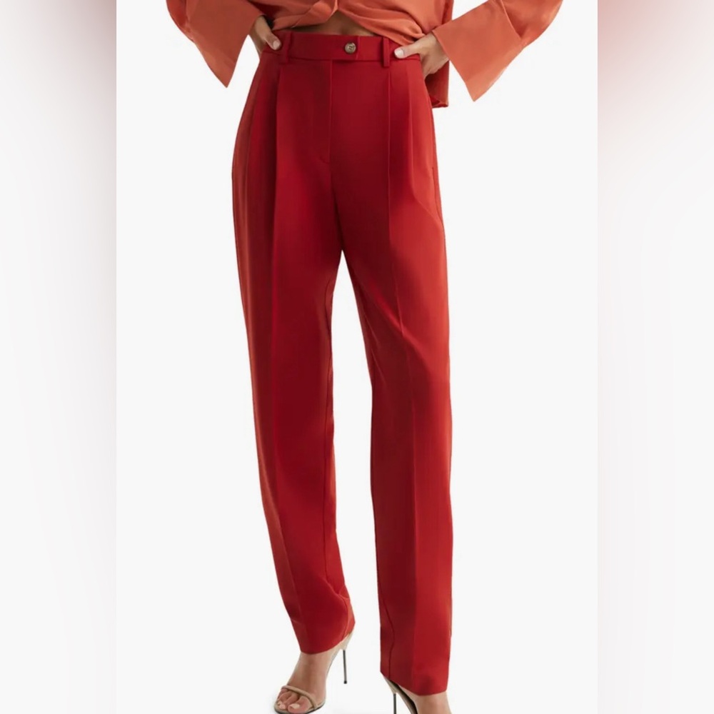 NWT Reiss Red Kamila wool Raper Trousers Size 8